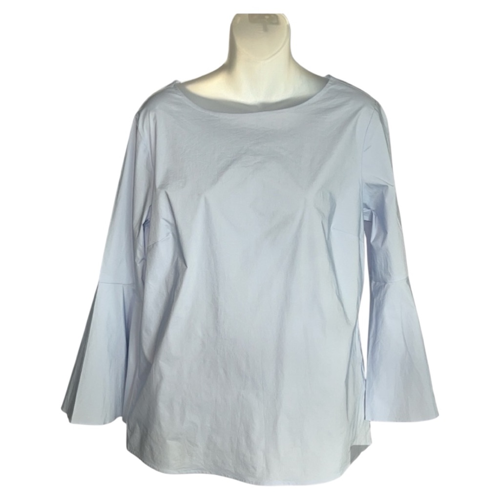 Ann Taylor Bell Sleeve Blouse Nwt Size Medium Pastel Blue Career Ready Work Top